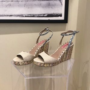 Betsey Johnson ankle strap wedges
